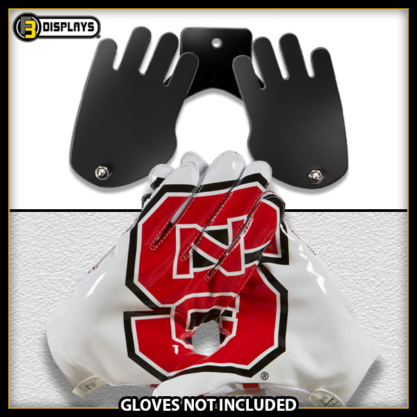 Wall Mount Display Hanger for NC State Wolfpack Football Receiver Gloves ACC