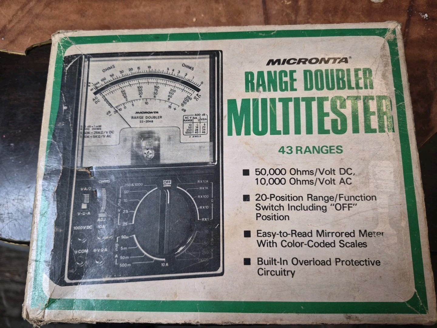 Micronta 43 Range Doubler Multitester 22-204B Original Box Vintage Radio Shack