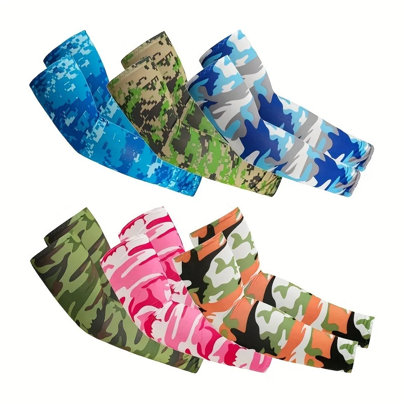 1 pair of camouflage tight arm guards summer sports outdoor riding driving glo
