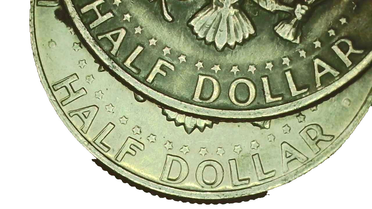 1974D Kennedy Half Dollar Error - Double Die Reverse "Half Dollar" Error - #247