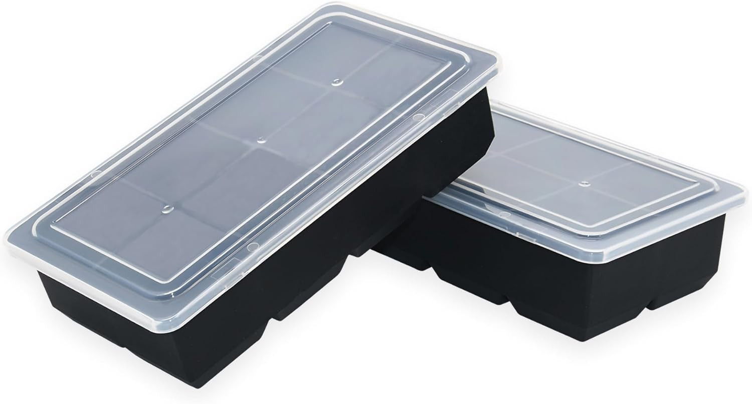 Bangp Large Ice Cube Tray for Whiskey,2 Pack Stackable Big Ice Cube Molds Make 1