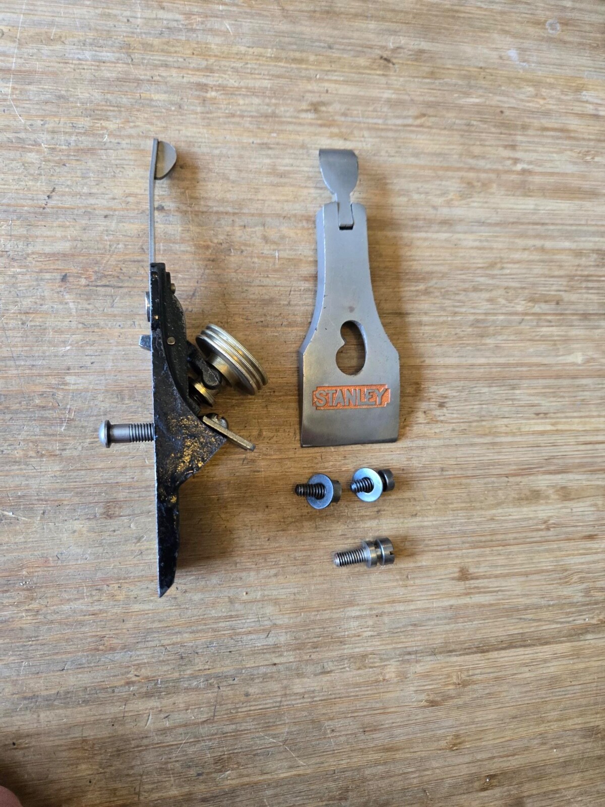 Vintage Stanley Bailey No3 Wood Plane Frog + Lever Cap+ Hardware