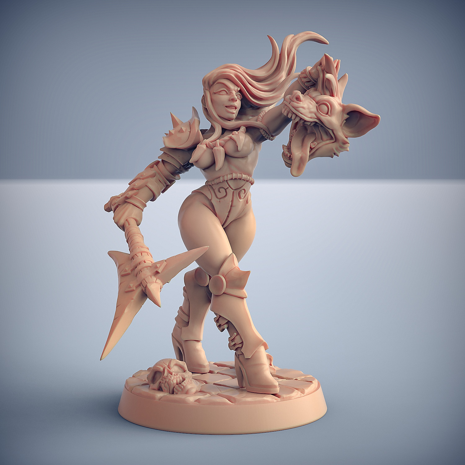 Gnoll Slayer Pinup - Artisan Guild Fantasy Dungeons and Dragons Miniature