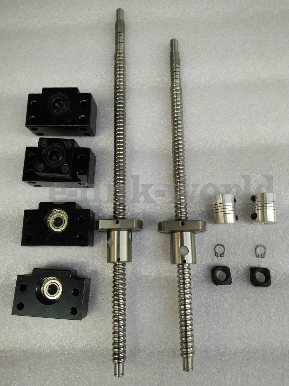 2 RM1204-650/1050mmAnti-backlashed Ballscrew  &2BF10/BK10&Couplings