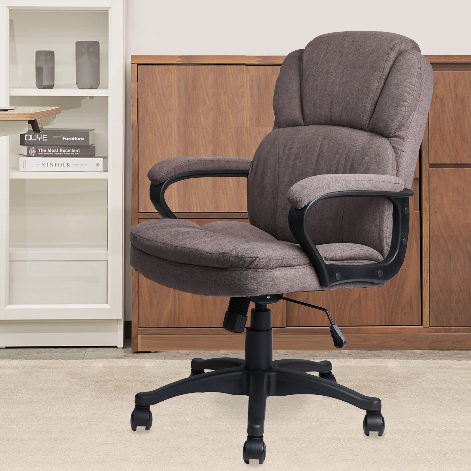 CLATINA Ergonomic Executive Upholstered Swivel Adjustable Height Office Chair
