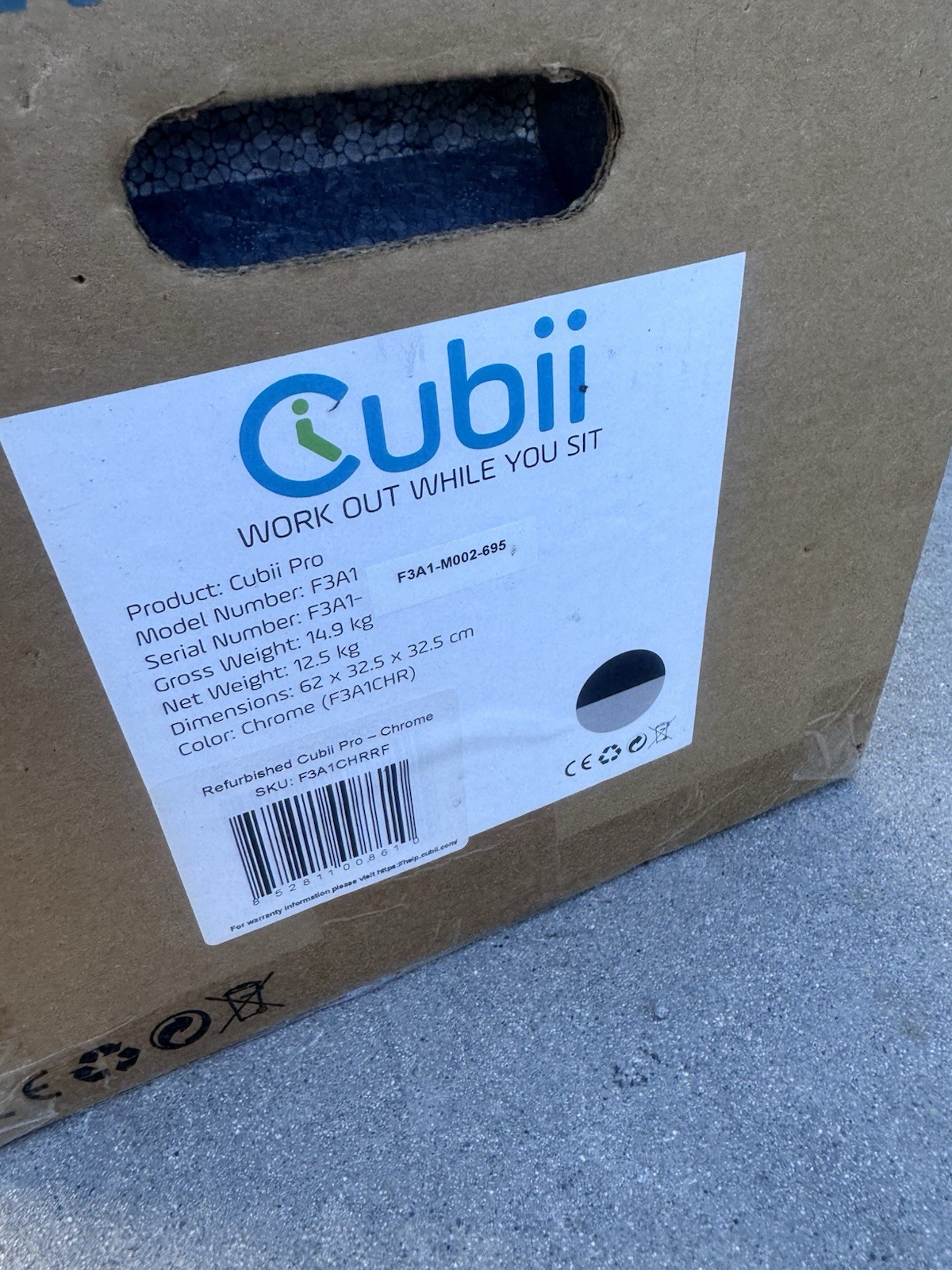 Cubii PRO F3A1 Under Desk Elliptical exercise machine Chrome