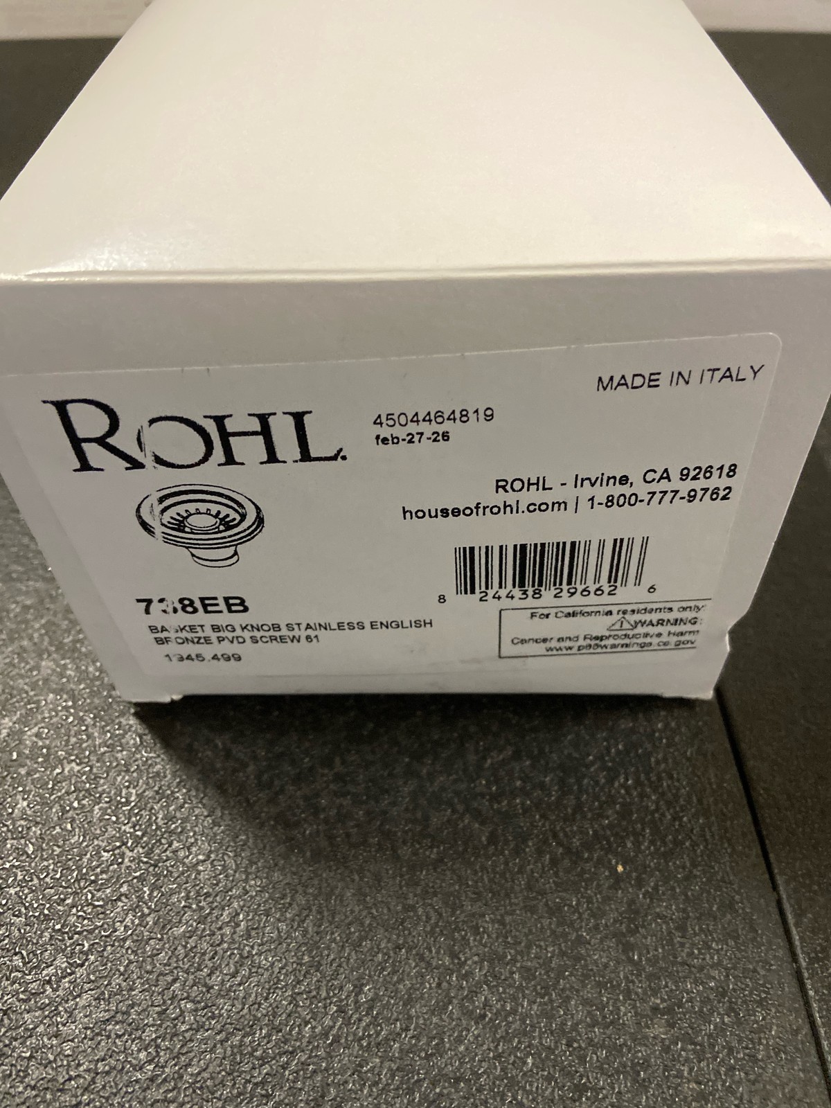 Rohl 738EB 3-1/2" Basket Strainer - Less Remote Pop-Up - English Bronze