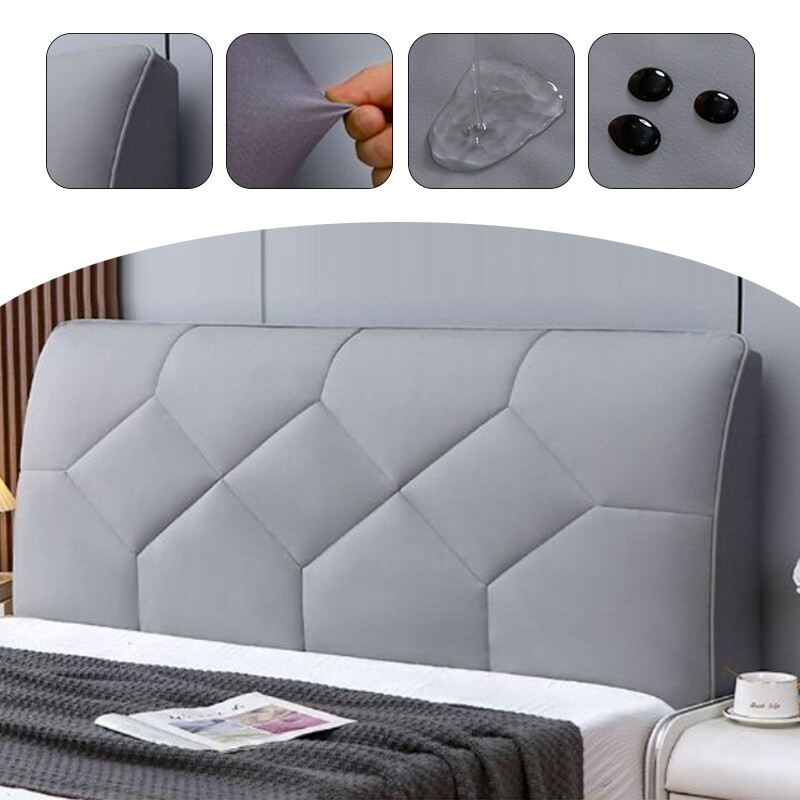 Quilted Elastic Waterproof Diamond-Texture Bedhead Cover Padded Bedside Cover