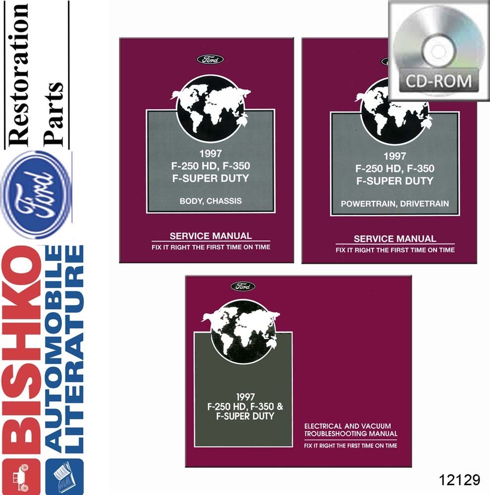 1997 Ford F250 HD F350 F Super Duty Truck Shop Service Repair Manual CD