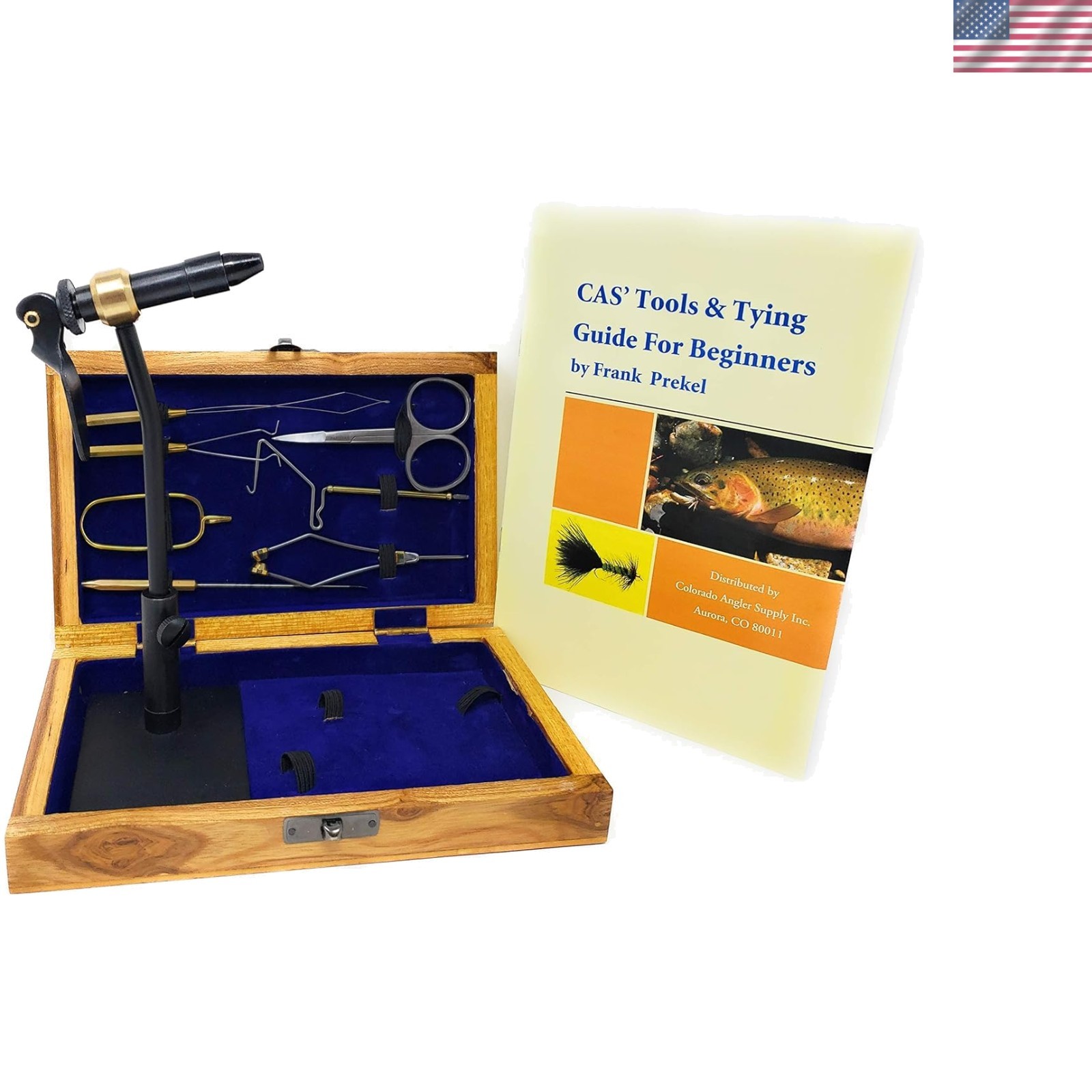 Gift-Ready Fly Tying Kit with Wooden Box: Essential Tools & Creative Supplies