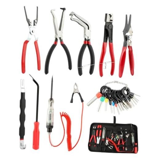 Automotive Electrical Disconnect Pliers Kit with 7 Pliers, 18 Terminal Removal