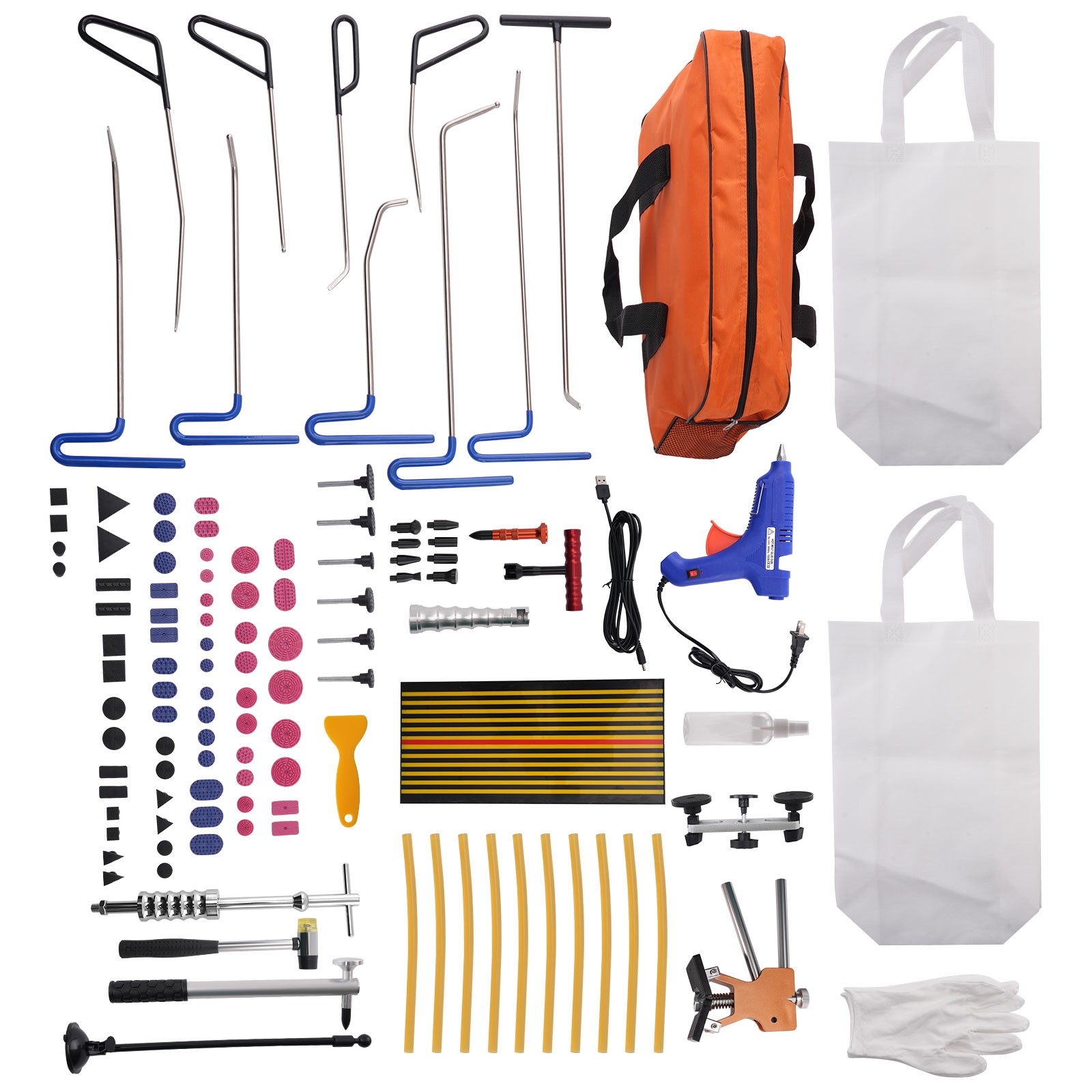 89pcs Paintless Dent Removal Rods Stainless Steel Rod Tool Dent Repair Kit