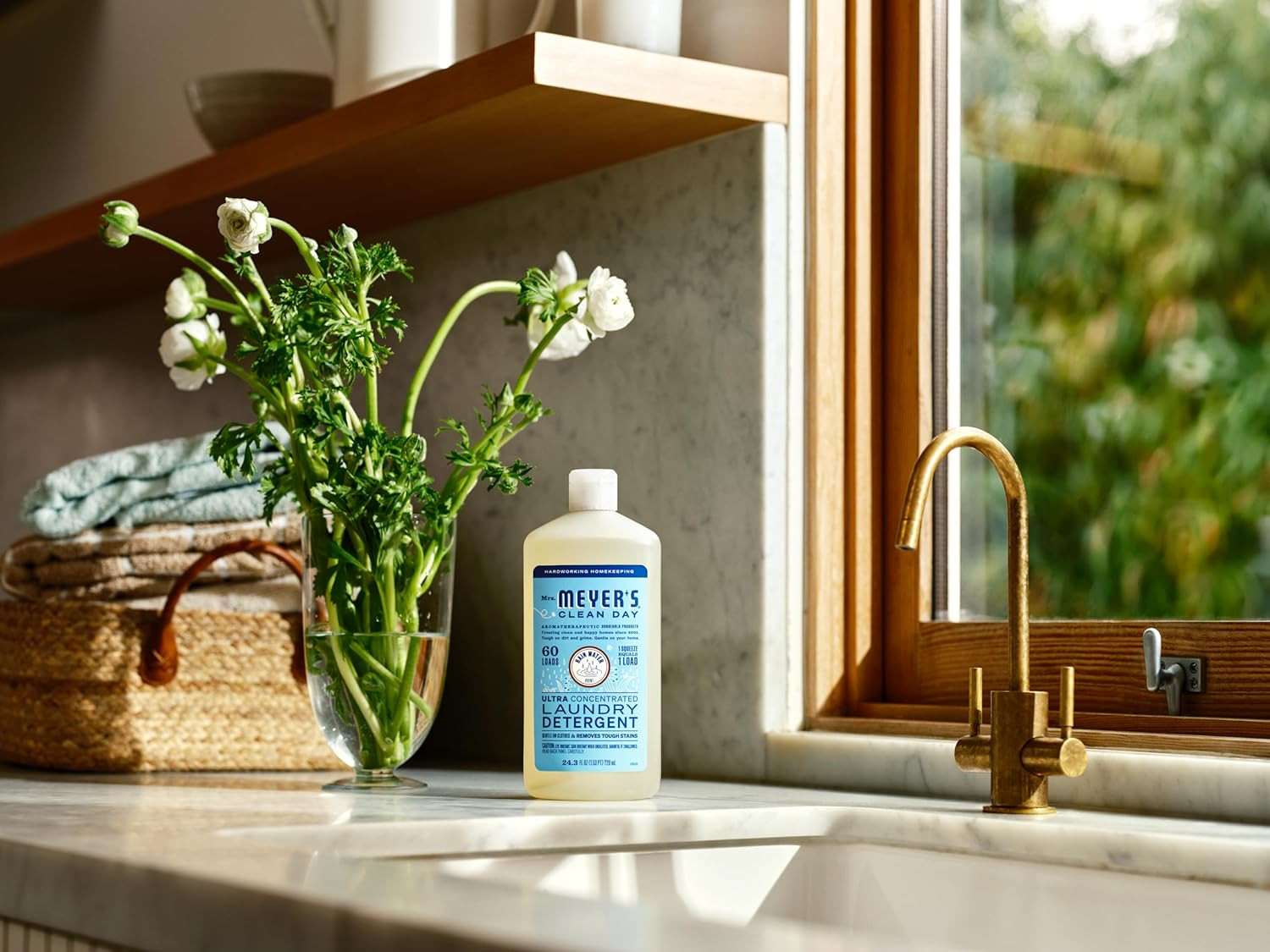 CLEAN DAY Ultra Concentrated Laundry Detergent, Rain Water Scent, 24.3 Fl Oz