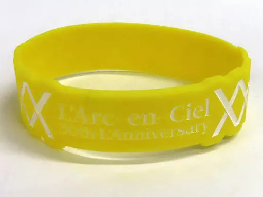 L'Arc-en-Ciel 30th L'Anniversary Yellow Rubber Band Wristband 2cm Used