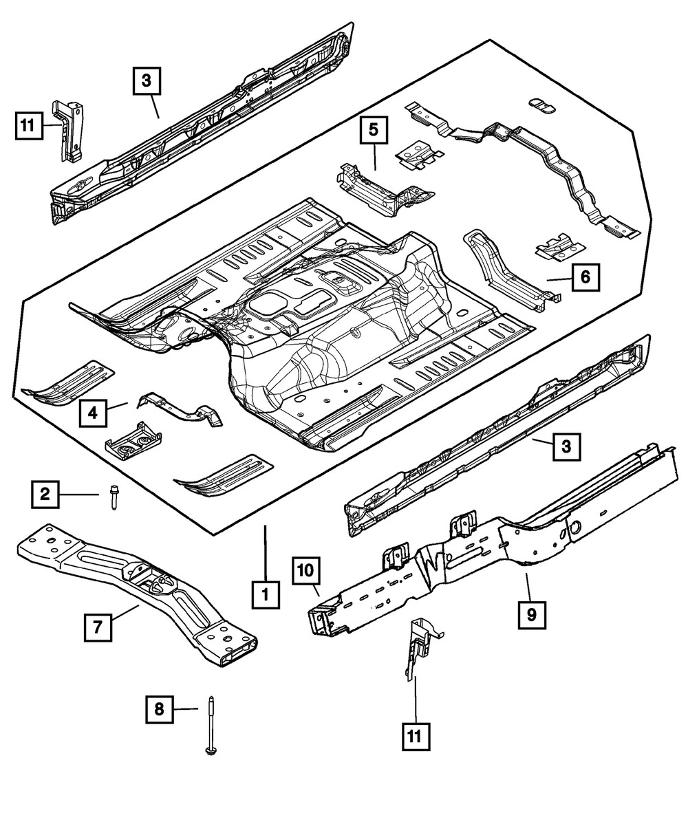 Genuine Mopar 08-12 Jeep Liberty Dodge Nitro Frame Rail Bracket Left 55113189AA