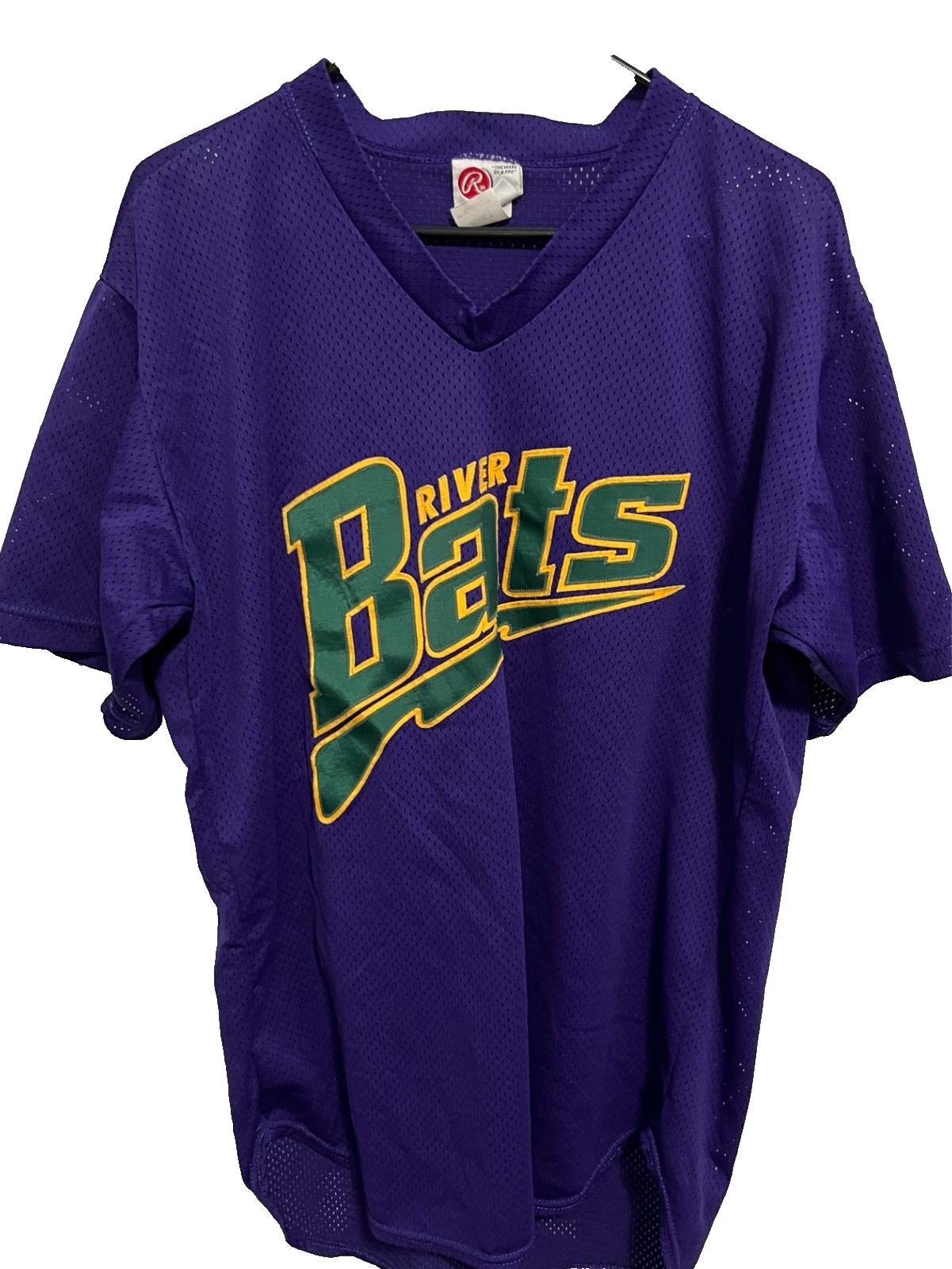 LOUISVILLE RIVER BATS 26 Men Pullover Purple Retro Baseball Jersey 44 Rawlings