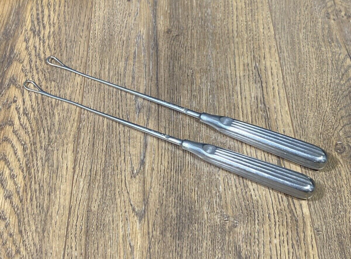 Set of 2 ~ V. Mueller GL1610-002 Sims Uterine Curettes ~ Malleable ~ SS Germany
