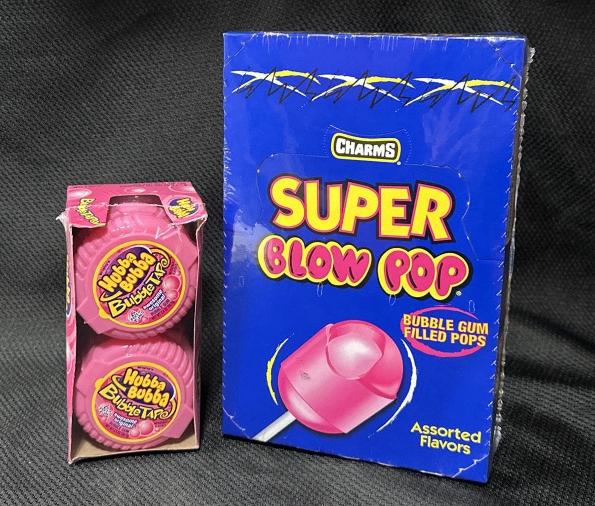Charms Super Blow Pop Lollipops 48 Ct & Hubba Bubba Bubble Tape 6ct Bundle New