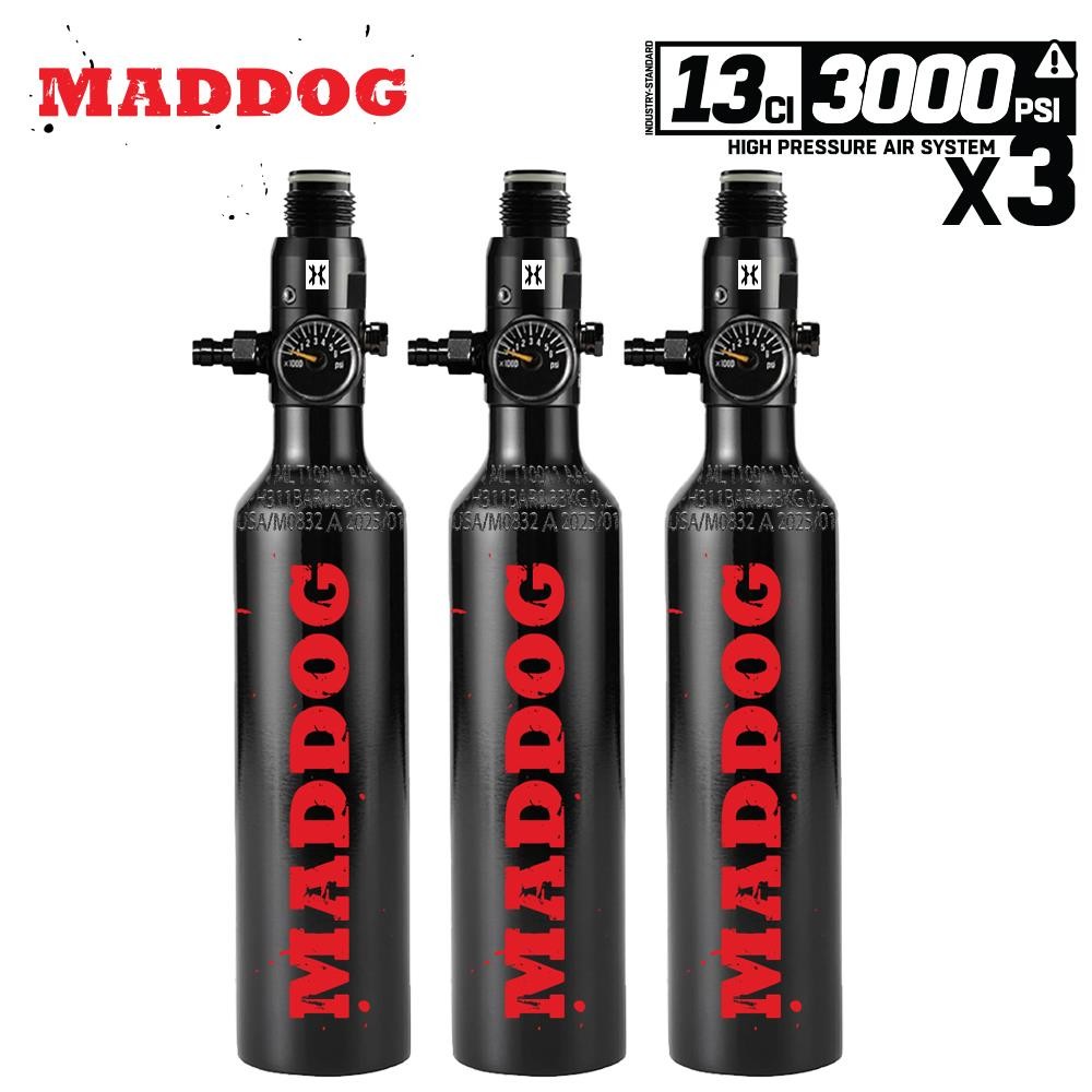 Maddog 13ci/3000psi HPA Paintball Tank with Regulator - Airgun Airsoft PCP - 3PK