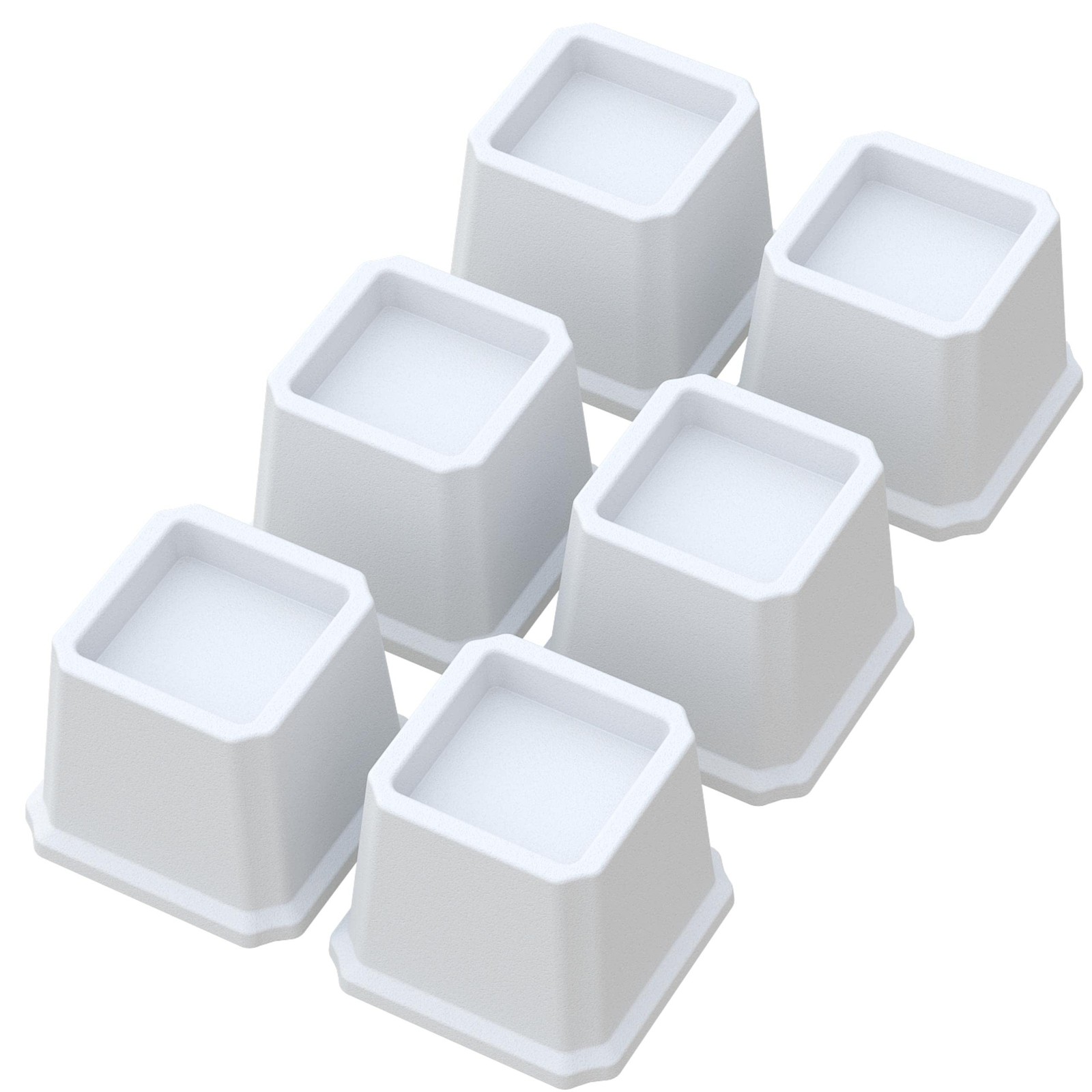 Bed Risers 3 Inch Heavy Duty Bed Elevators Set of 6 Lifts Up 3000 lbs Furnitu...