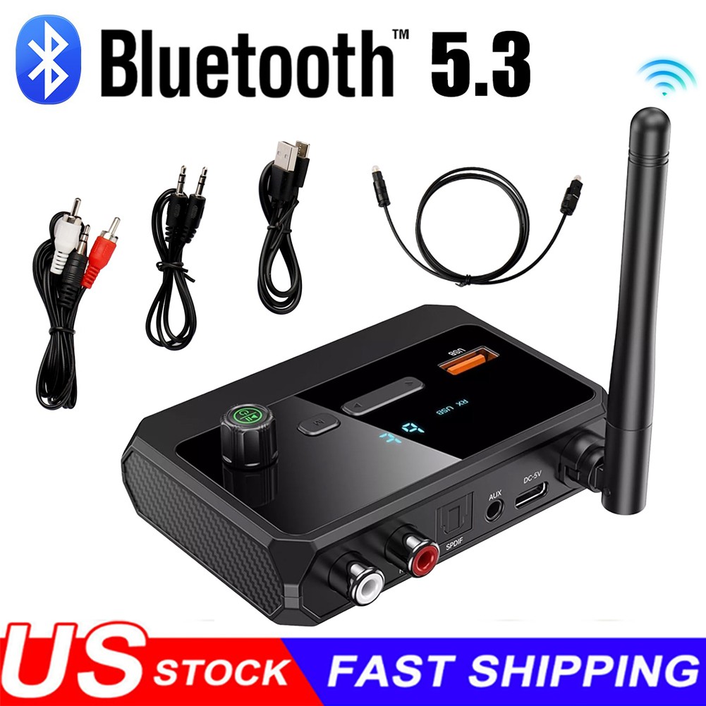 Bluetooth 5.3 Audio Receiver for Home Stereo, Wireless Adapter with Optical/USB