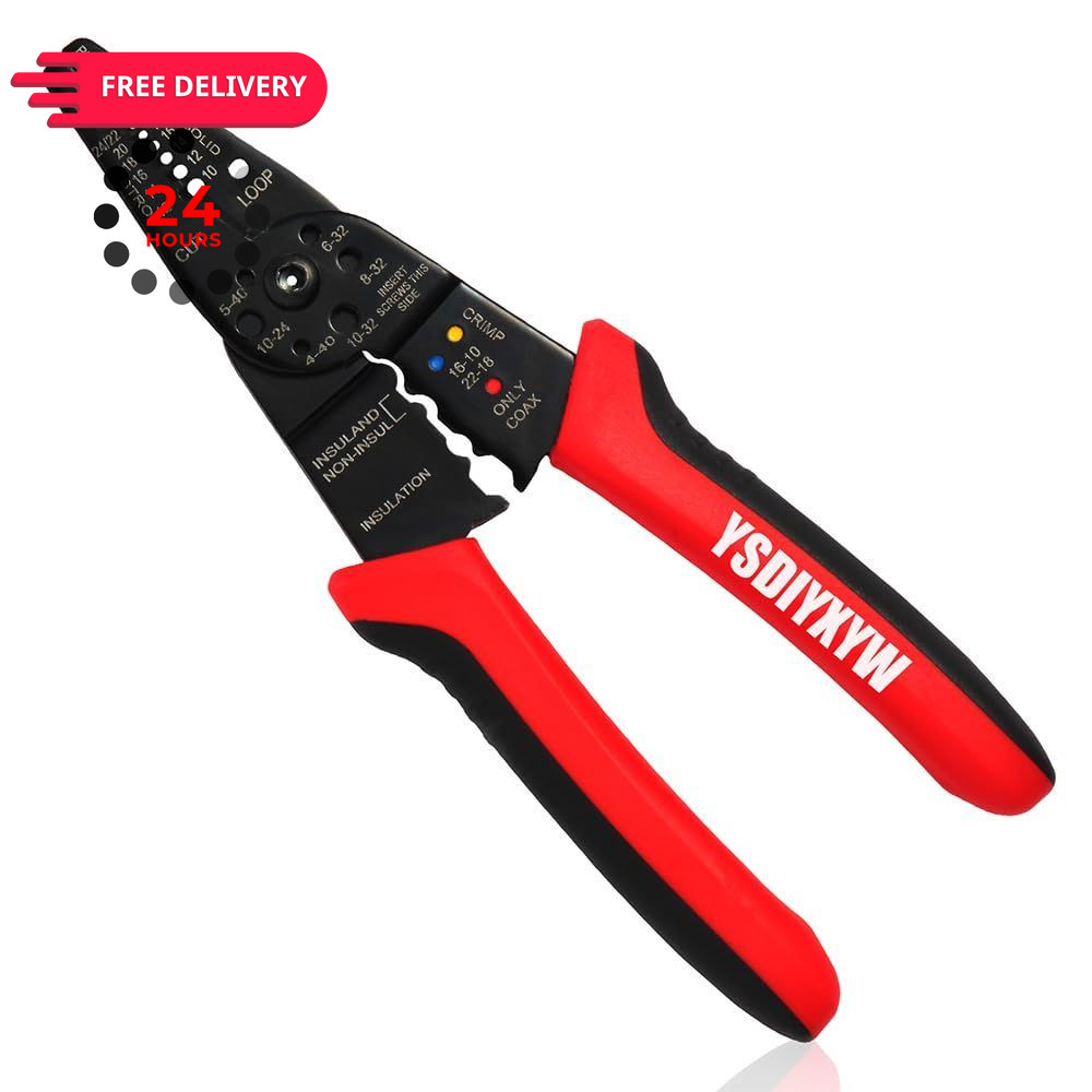 YsDiYxYw Wire Stripper, 3rd Generation 8.2"L x 2.8"W, Red With Black