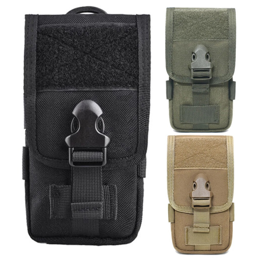 Tactical Molle Dual Pocket Phone Holster with Adjustable Quick Release Buckle