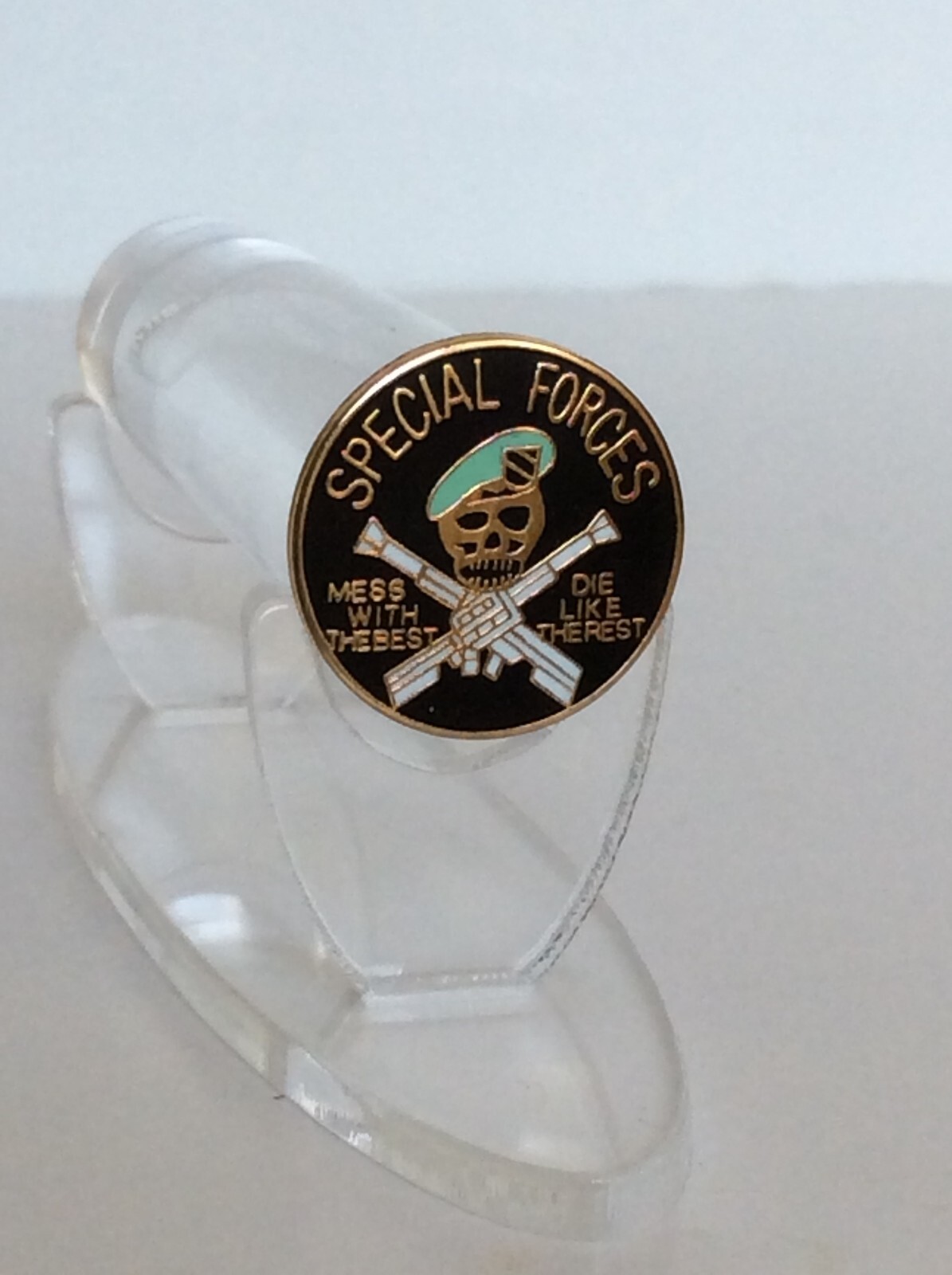 Handgun Firearm Gun Safe Shelf Display Rod - Special Forces 7/8" Enamel Topper