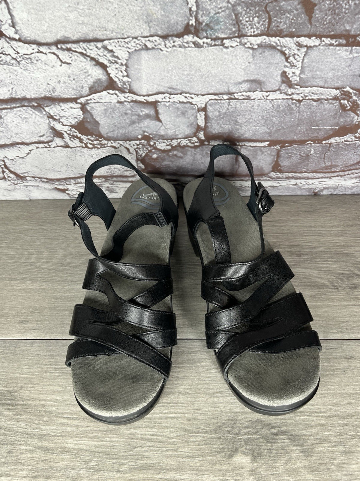 Dansko Stevie Black Leather Strappy Platform Pumps Sandals Women Sz 39EU/8.5M US