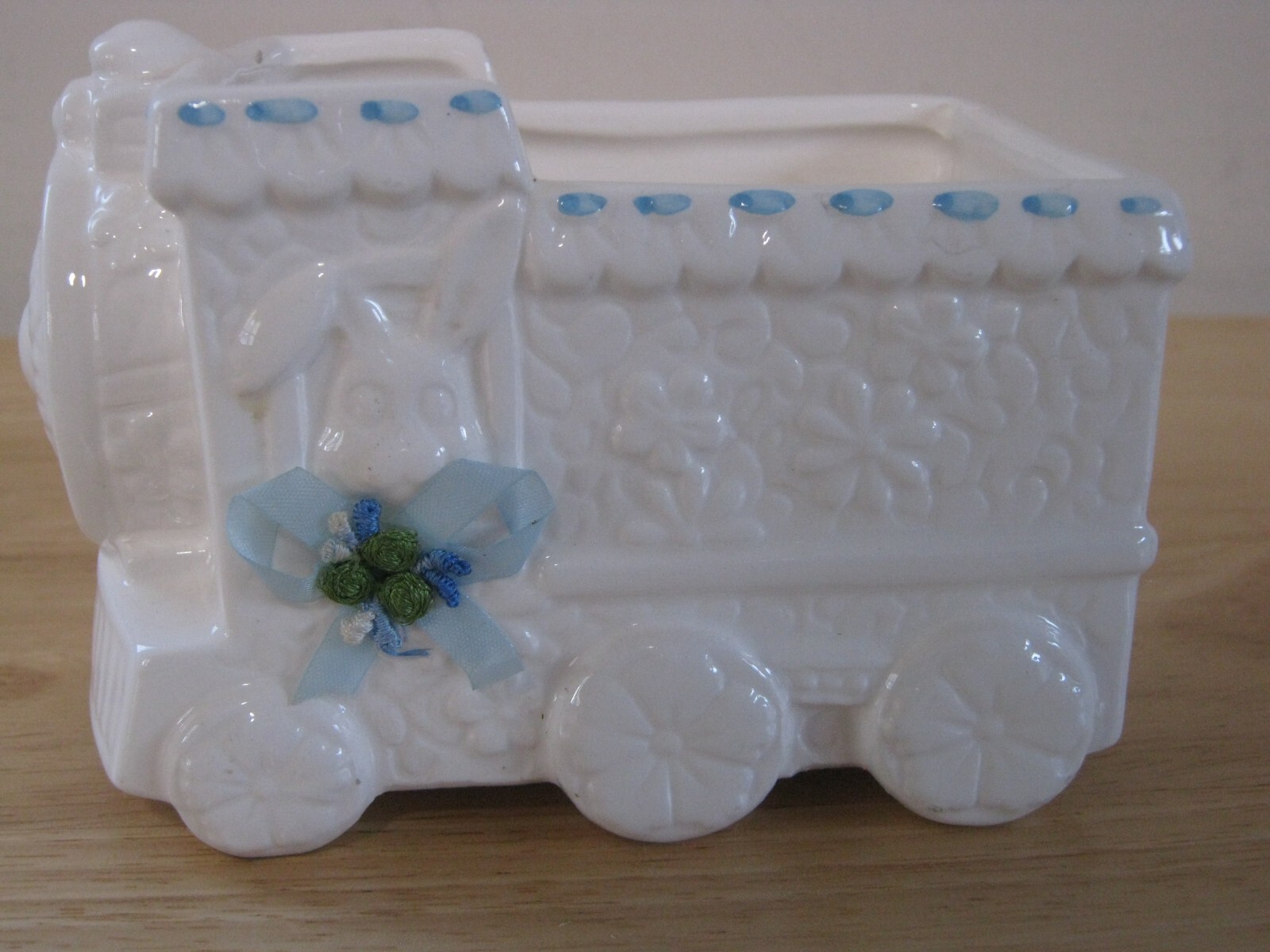 Baby Train Nursery Planter with Bear and Bunny