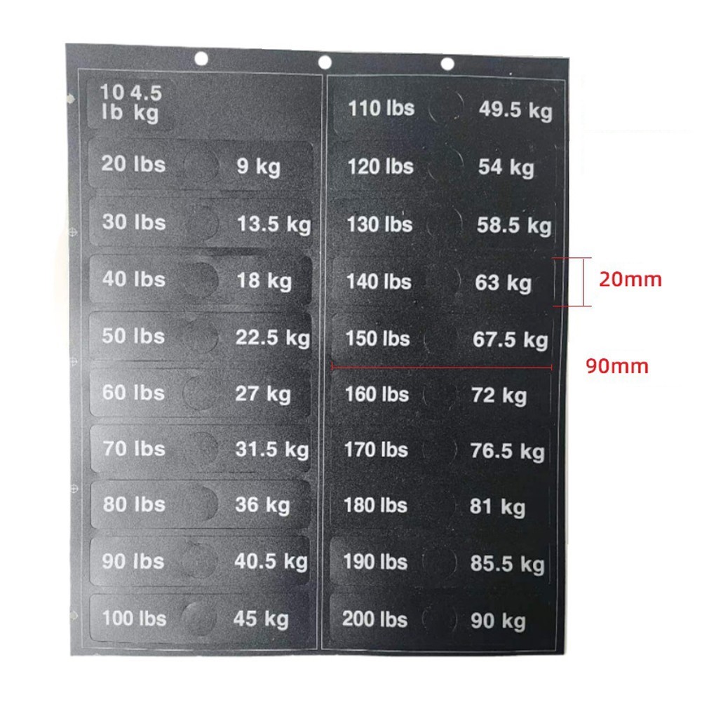 Easy to Apply Weight Stickers Improved Training Efficiency No Confusion