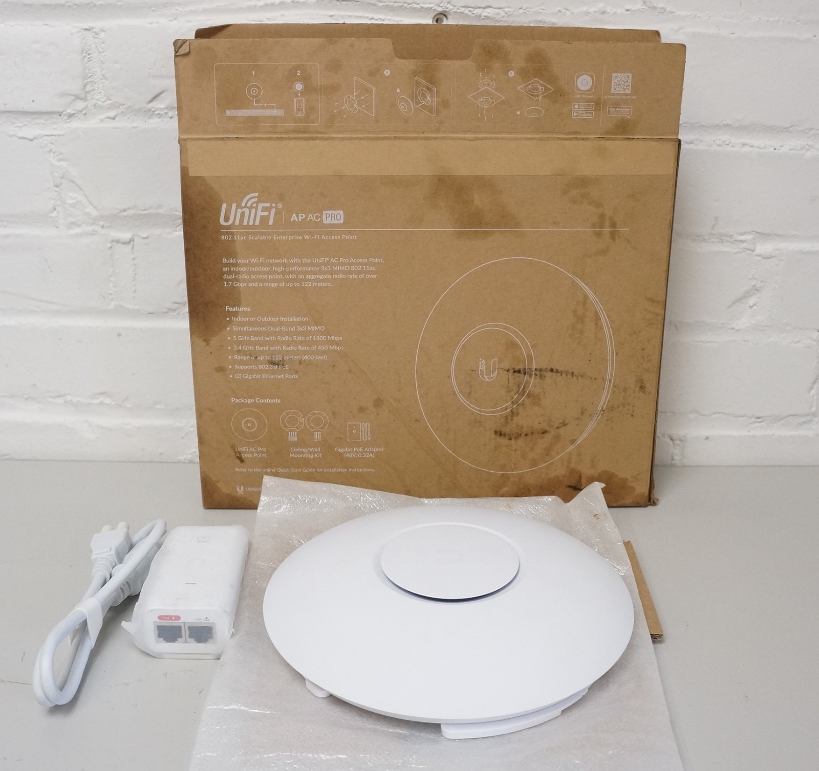 Ubiquiti UniFi AP AC Pro UAP-AC-PRO-US WiFi Access Point w/ PoE & Box