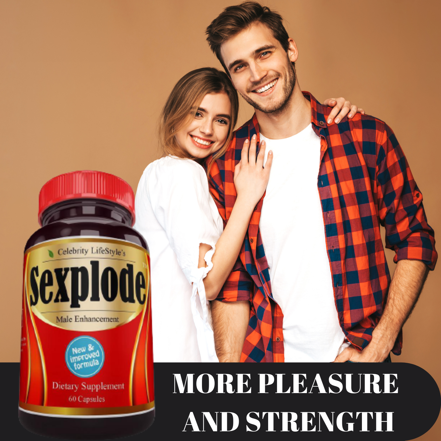 XXXplode for Men Male Enhancement, Testosterone Booster, Energy, Stamina - 60C