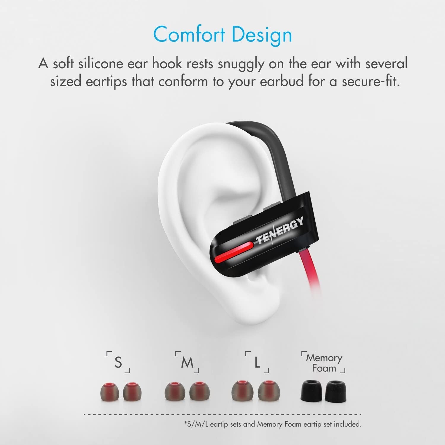 Tenergy T20 Wireless Bluetooth Earphones IPX7 Earbuds Headphone & Bonus Armband