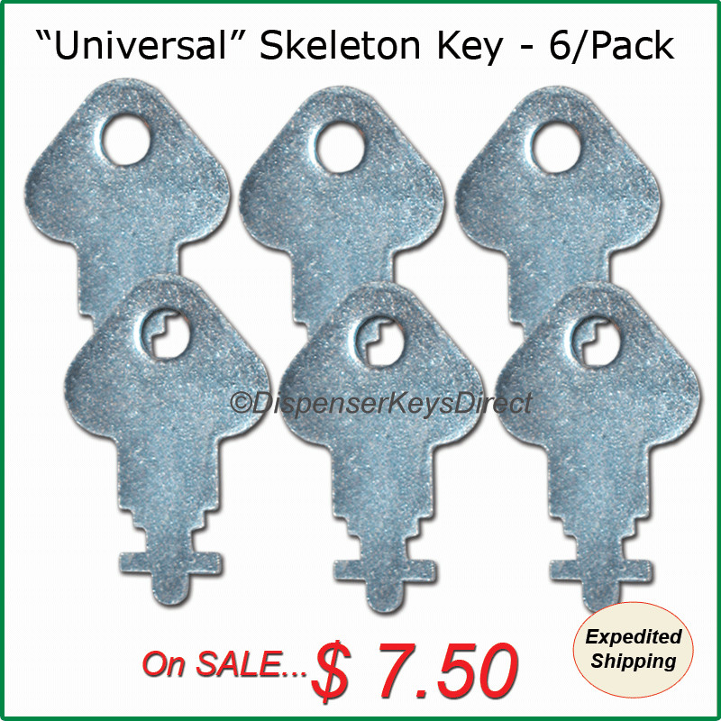 "Universal" Skeleton Key for Paper Towel, Toilet Tissue Dispensers - (6/pk.)