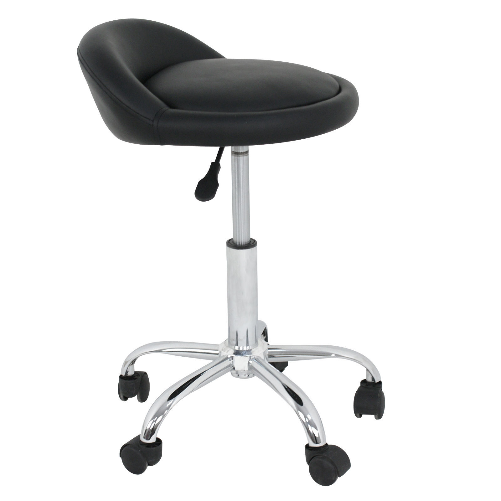 Hydraulic Adjustable Set of 4 Rolling Massage Salon Spa Stools Open Back Chairs