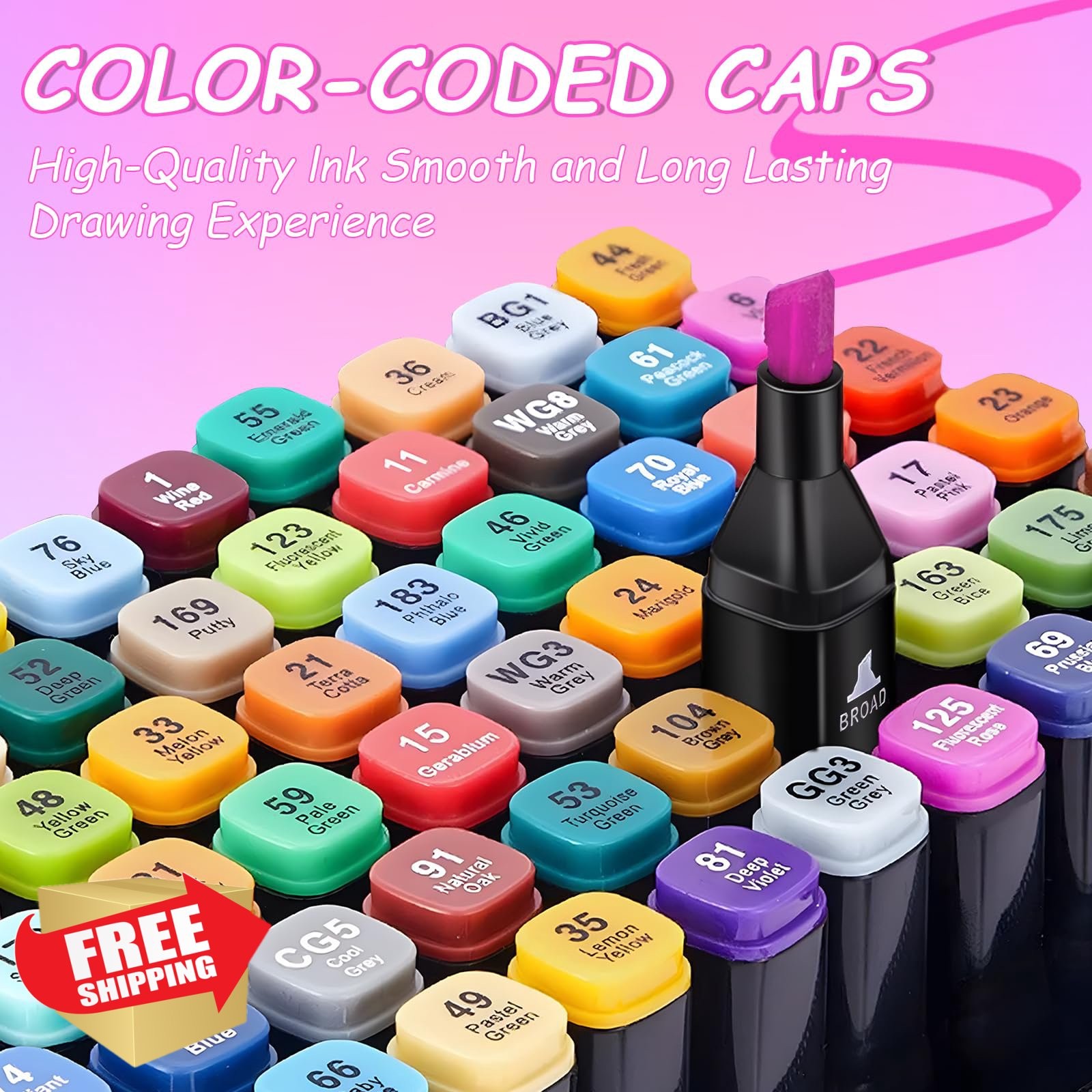 DUULEMANG 168 Colors Alcohol Markers Set Dual Brush Tip Art Coloring Sketch Pens