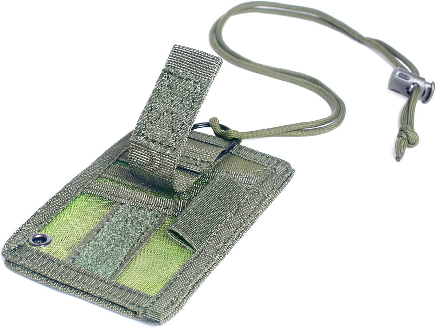 Tactical ID Card Holder Hook & Loop Patch Badge Holder Neck Lanyard Key Ring USA