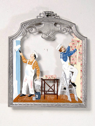 Artist Wilhelm Schweizer German Zinnfiguren Pewter - THE PAINTER - WALL PAINTING