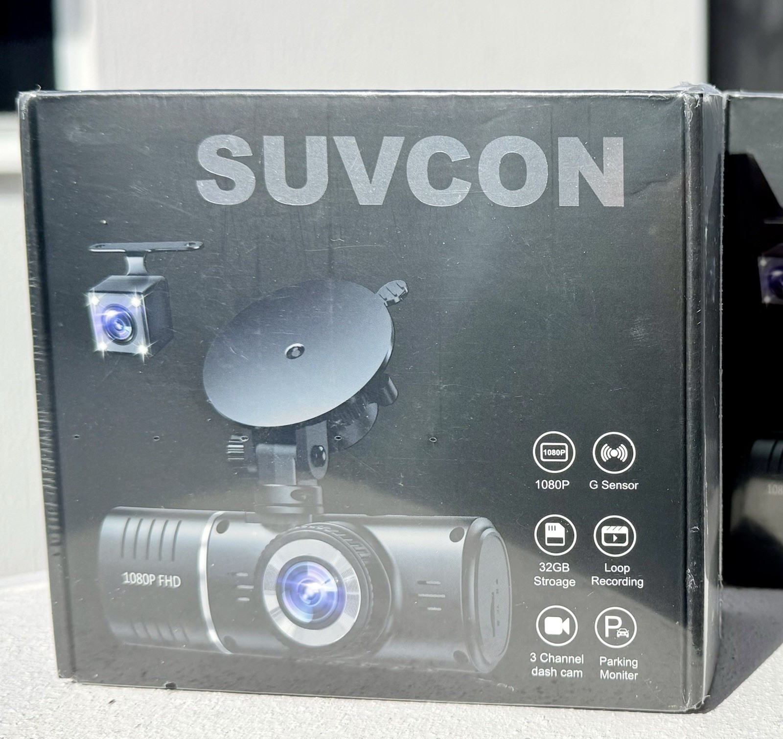SUVCON 3-Channel 1080P FHD Dash Cam w/ Front, Rear & Cabin Cameras 32GB Card