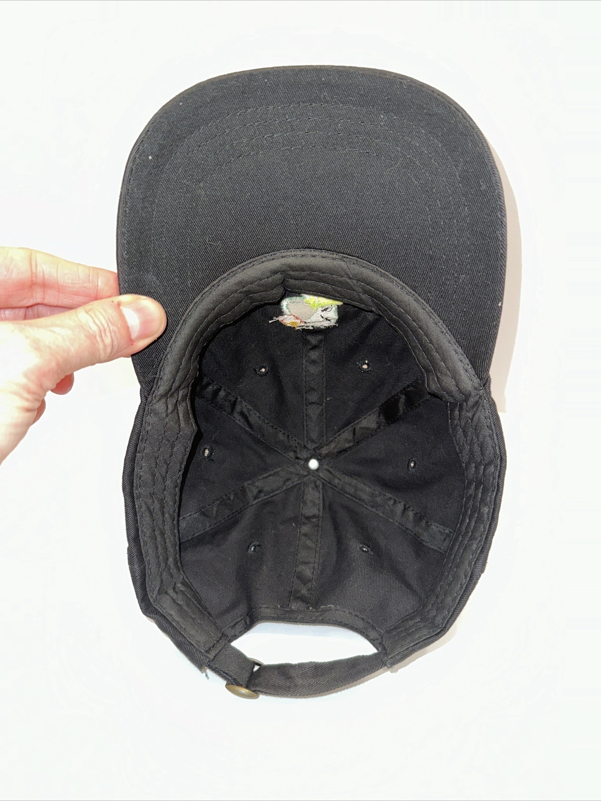 Frog Drinking Beer Mug on Black Hat Cap Strap Buckle Unbranded No Size