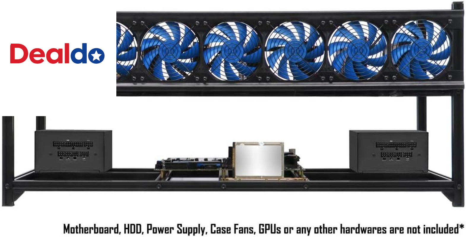 8 GPU Miner Rig Case Frame – Premium Stackable Aluminum Mining Rig Enclosure for