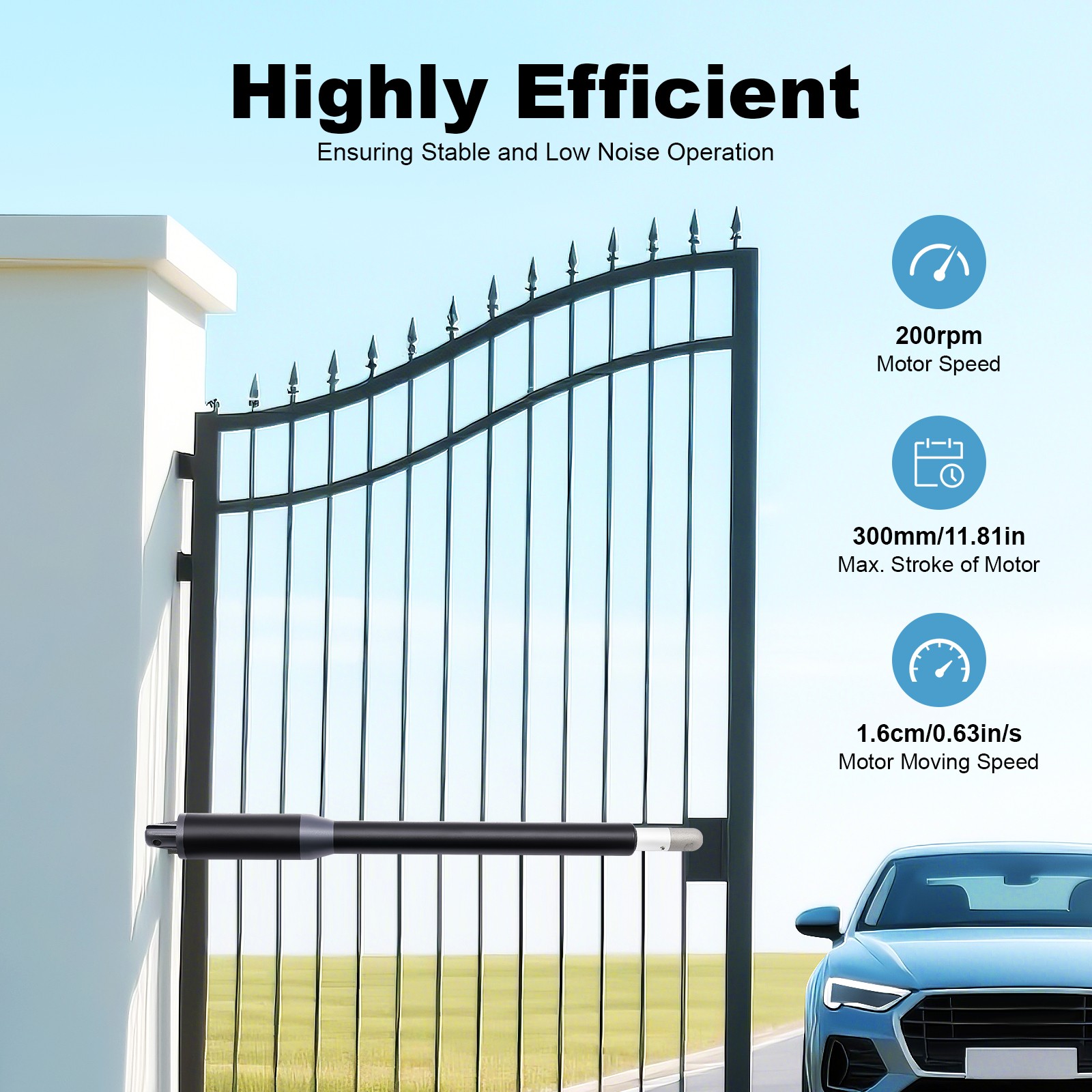 Automatic Gate Opener Dual Swing Gate Opener Security System w/ Remote Control