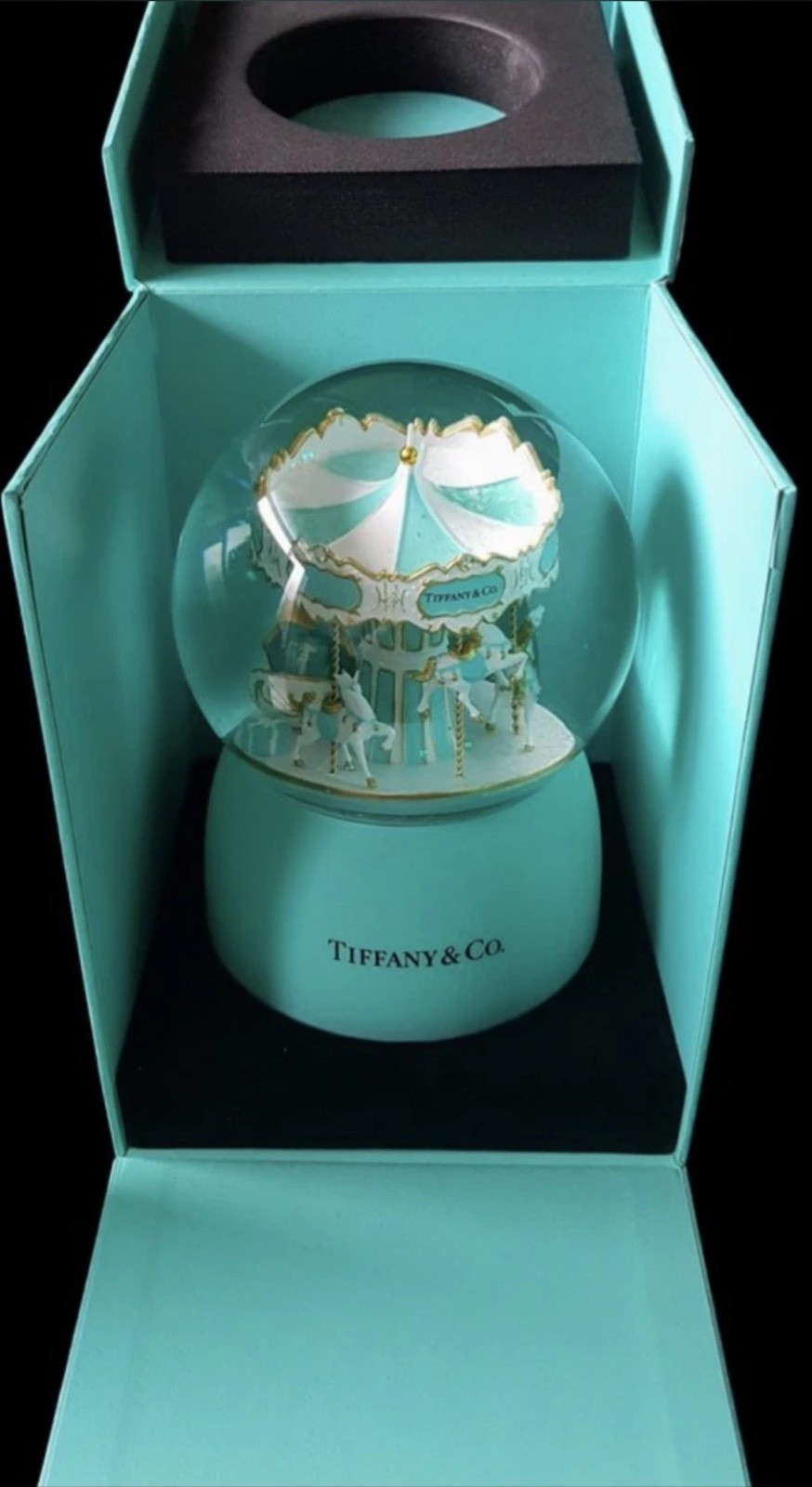 Brand New In box Tiffany & Co Musical Snow Globe Christmas gift