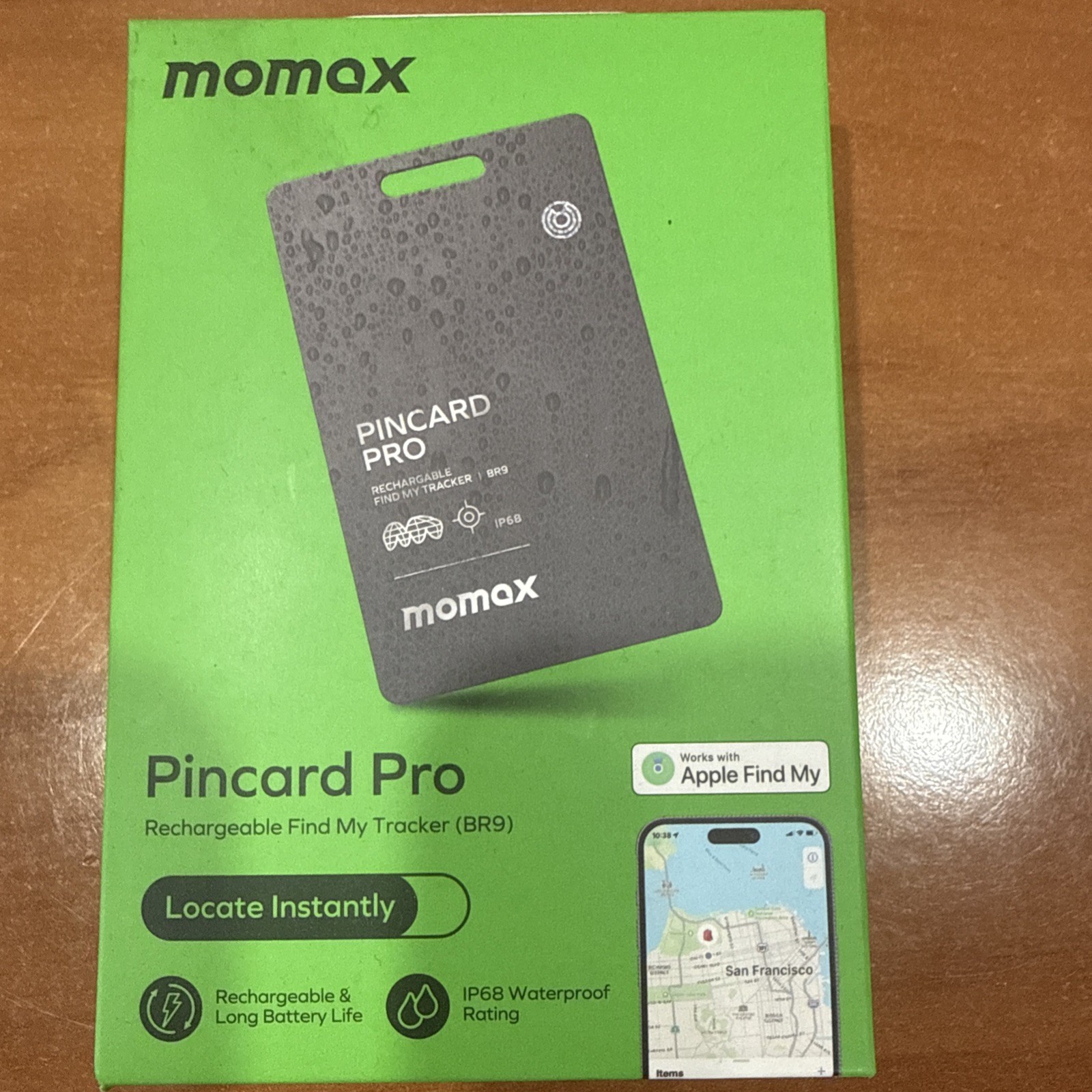 Momax PinCard Pro BR9 Rechargeable Waterproof Apple Find My GPS Dog Car Tracker