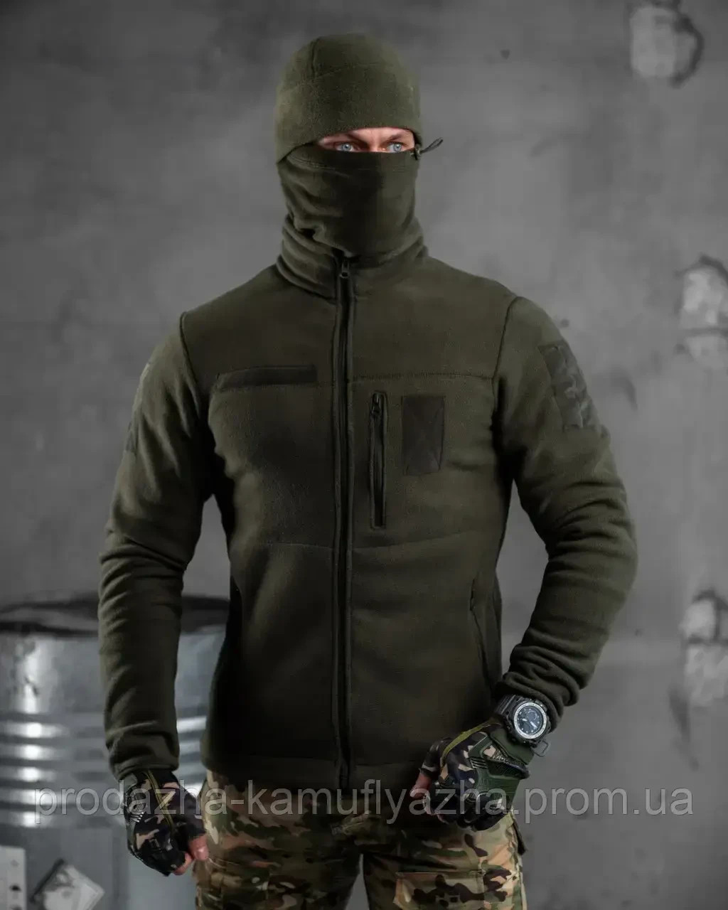 Olive fleece / khaki fleece /  fleece / khaki fleece