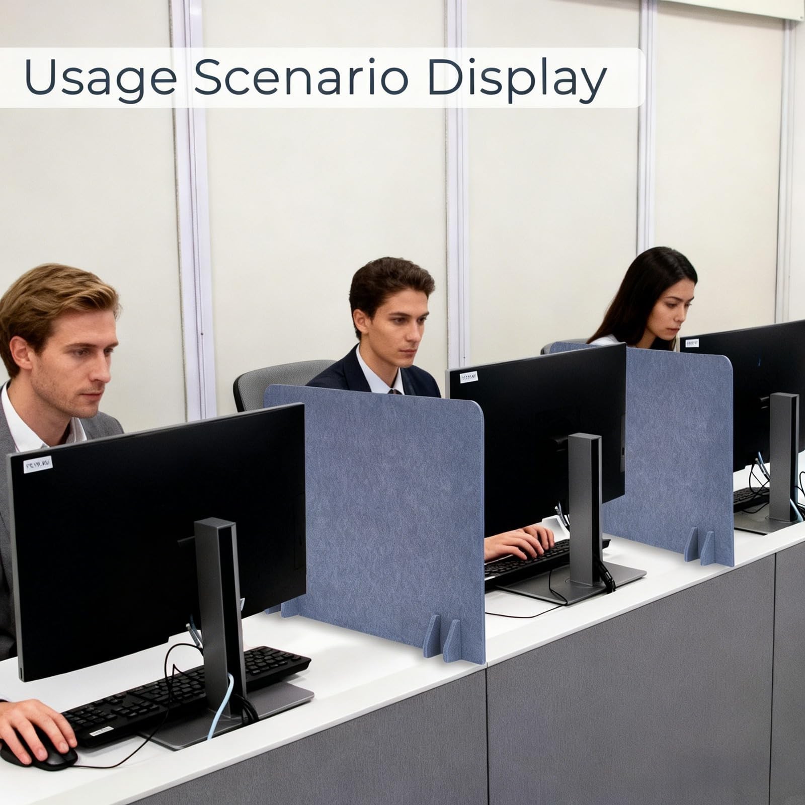 Desk Divider Privacy Panel (2 Pack) 24" x 16" - Portable Desk Partition & Div...