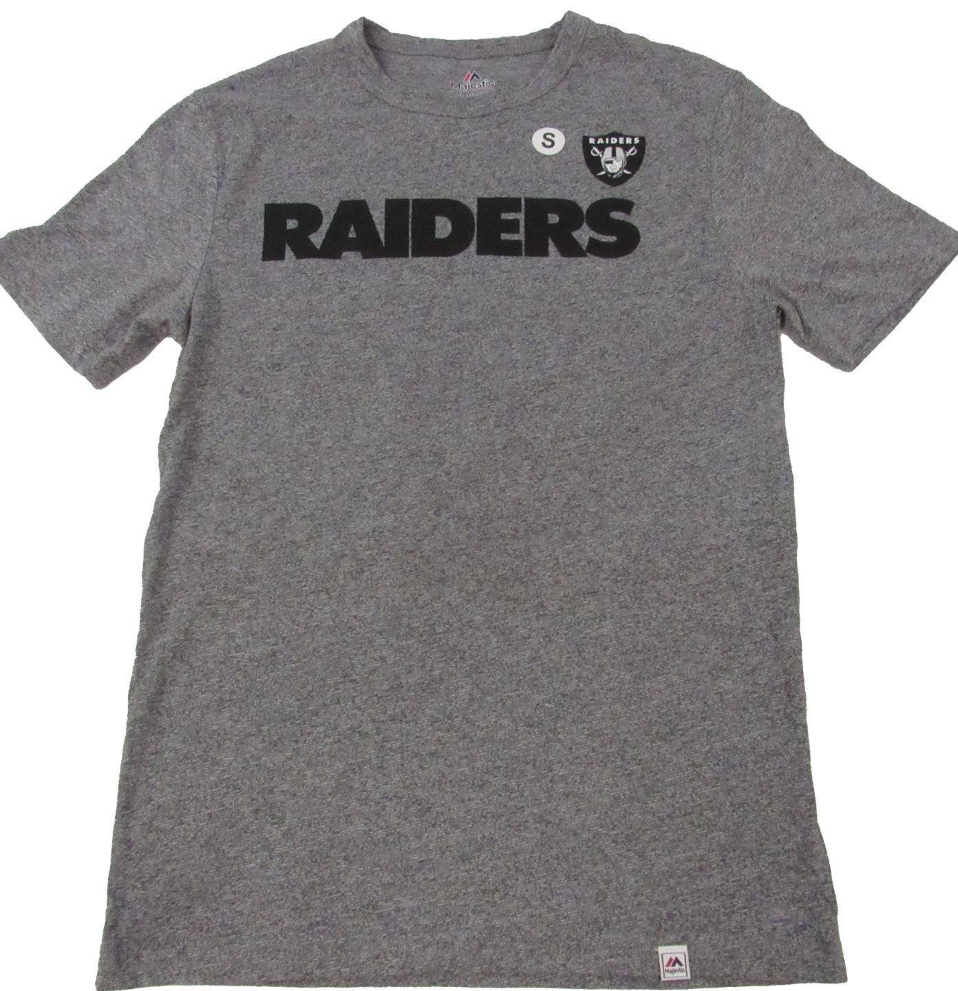 New Las Vegs Raiders Mens Sizes M-L-XL-2XL-3XL Heather Gray Majestic Shirt
