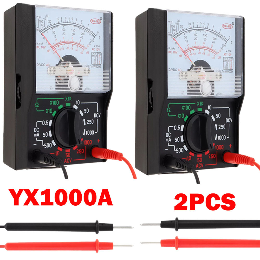 2x Analog Multimeter Voltmeter Ammeter Ohmmeter Tester Meter OHM Volt AC/DC