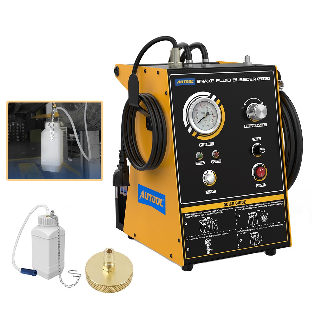 Car Brake Bleeder Brake Fluid Bleeder Kit Electric Pressure Brake Oil Exchanger
